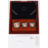 Elizabeth II, United Kingdom, 2018, The Sovereign Premium Three-Coin Gold Proof Set, Royal Mint.