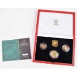 Elizabeth II, United Kingdom, 2001, Gold Proof Three-Coin Sovereign Collection, Royal Mint.