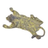 Cold Painted Bronze Figure of a Lion Skin Rug Franz Bergman