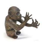 Cold Painted Bronze Figure of a Monkey After Franz Bergman