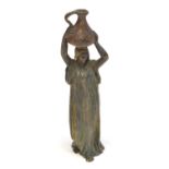 Cold Painted Bronze Figure of a Woman with a Water Jug Franz Bergman