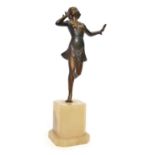 Art Deco Spelter Figure of a Woman Dancing