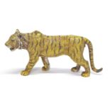 Cold Painted Bronze Figure of a Prowling Tiger Franz Bergman
