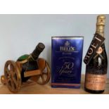 3 Bottles Mixed Lot to include Courvoisier 70cl VSOP ‘Gun Carriage and Canon