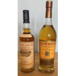 2 Bottles (including one Litre bottle) Glenmorangie Single Highland Malt Whisky