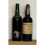 2 Bottles Mixed Lot 1963 Vintage Port