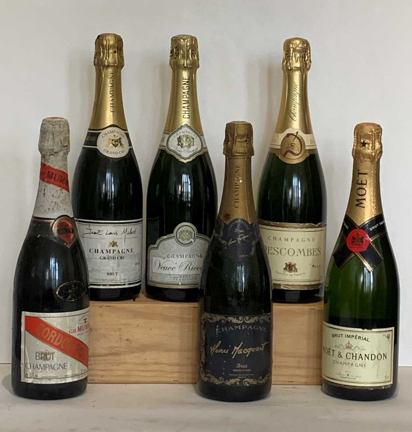 6 Bottles Mixed Lot Fine Champagne to include Grande Marques