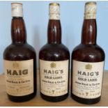 3 bottles Mixed Lot Haig Gold Label Whisky from 1950’s and 1960’s