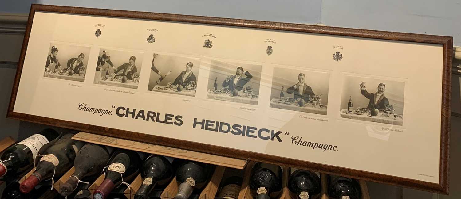 A Framed Champagne Charles Heidsieck 1920 Reproduction ‘Le Roi Georges V