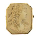 A lava cameo brooch,