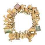 A 9ct gold charm bracelet,