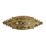 An early 20th century sapphire and diamond brooch,