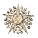 A late 19th century diamond star brooch,