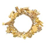 A 9ct gold charm bracelet,