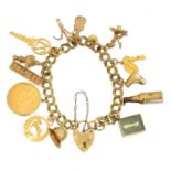 A 9ct gold charm bracelet,