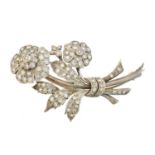 A mid 20th century diamond brooch,