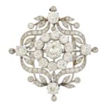 An early 20th century diamond brooch,