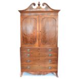 Mid 19th century continental mahogany linen press on chest