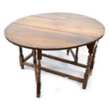 18th-century oak drop-leaf dining table