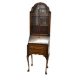 1930's figured walnut veneered ladies writing bureau