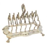 A Victorian silver toast rack,