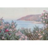 Beatrice Emma Parsons R.A. (British 1870-1955) "The Rose Garden, Porlock Bay, Somerset"