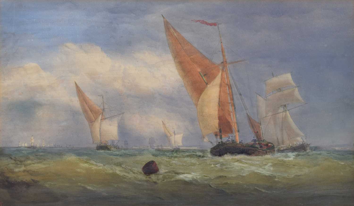 T.C. (19th/20th century) Coastal scene with various shipping