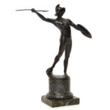 German bronze figure of a Gladiator possibly Eisenberg, signed Gladenbeck Berlin