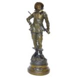 Spelter figure of a Cavalier