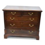 George III mahogany chest of two short and three long drawers