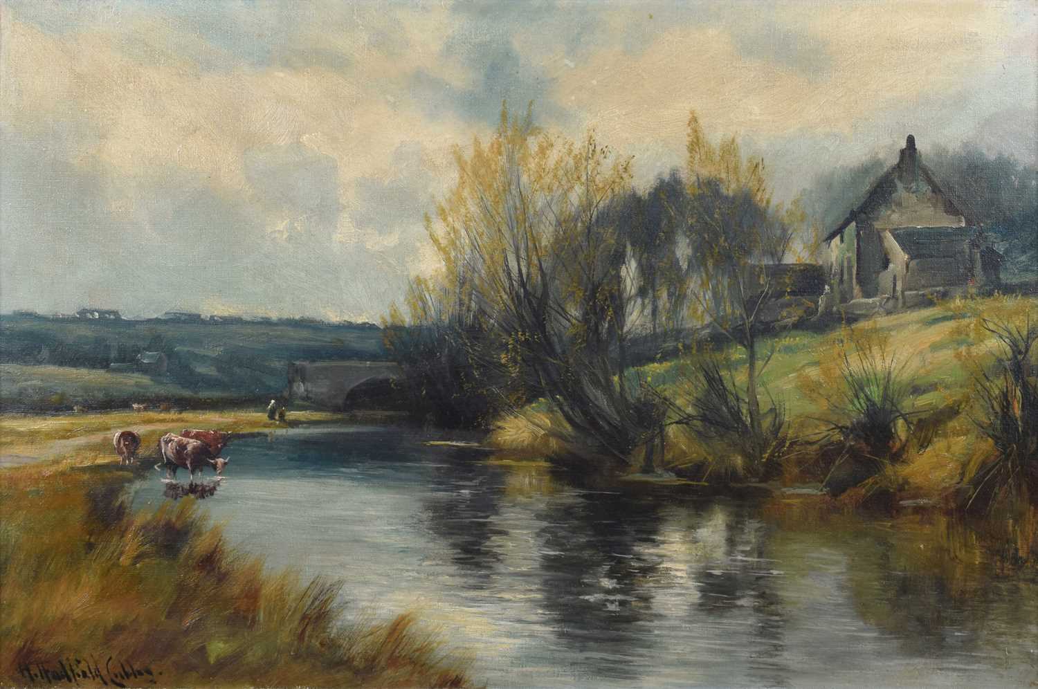 Henry Hadfield Cubley (British 1858-1934) "A Staffs Waterway, Wall Grange"
