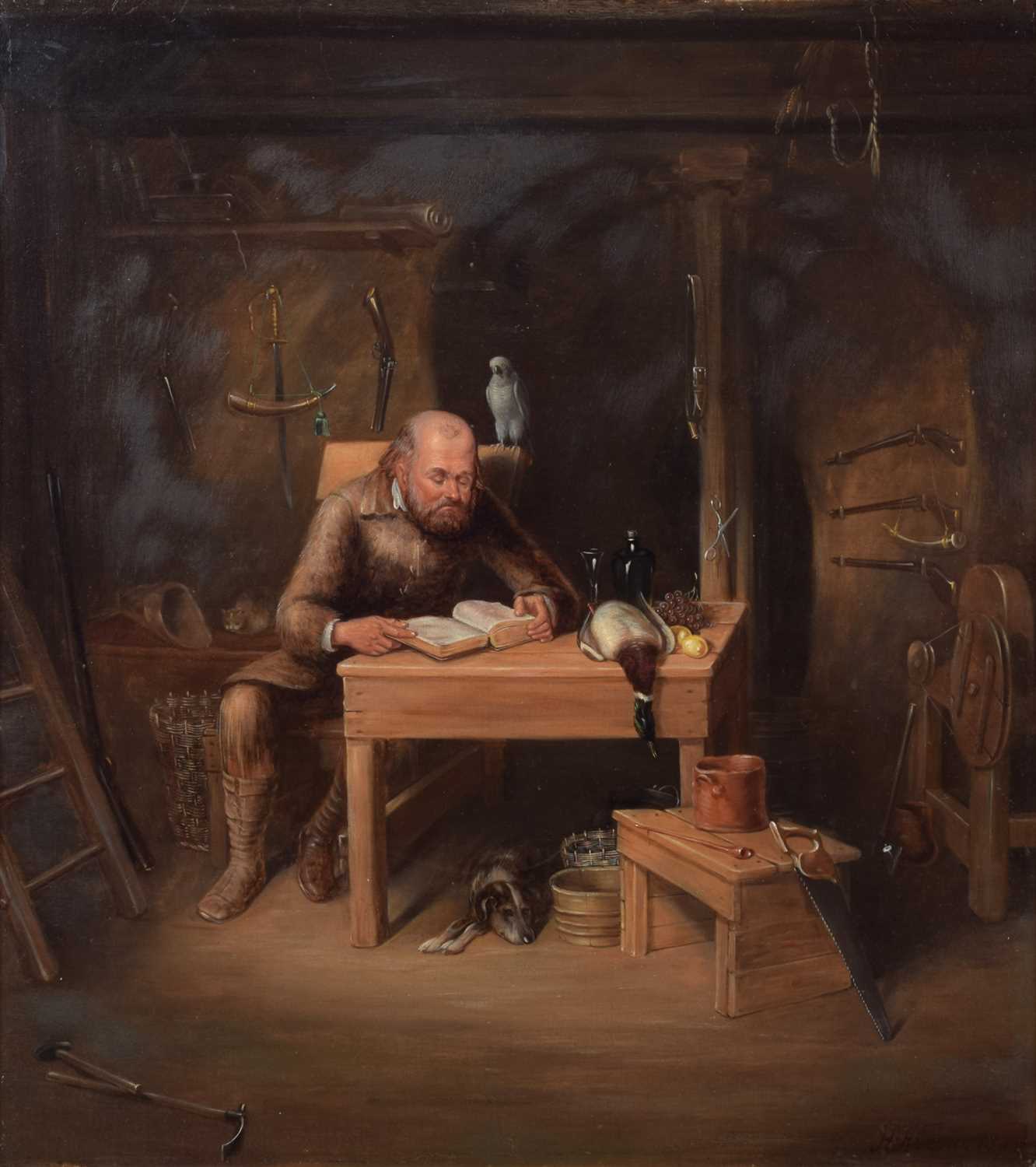 H.H. Taylor (19th century) Robinson Crusoe at his desk