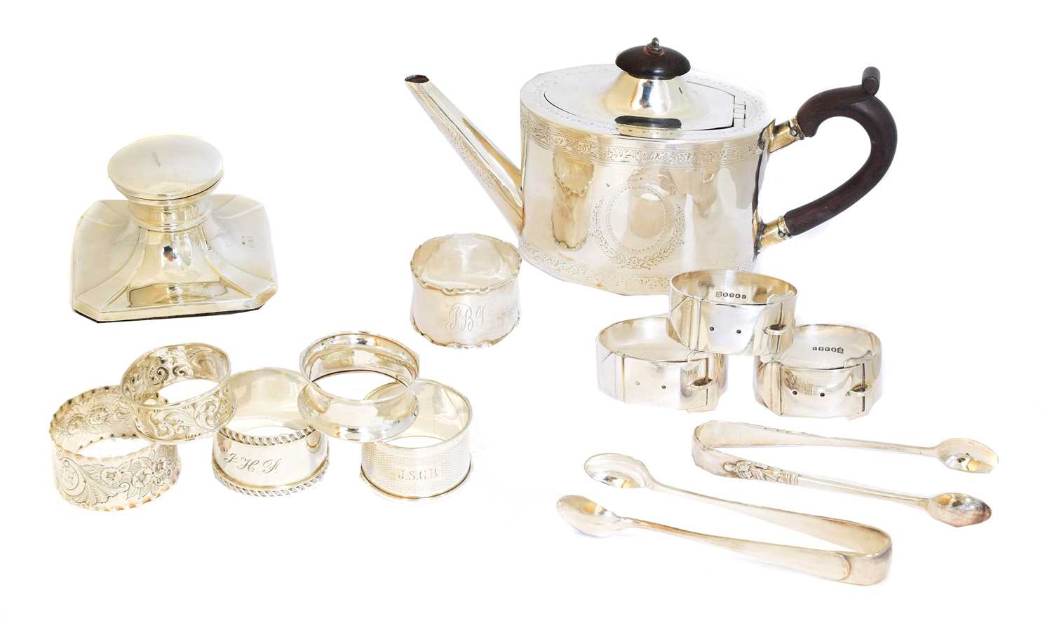 A selection of silver and plated ware,