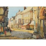 Arthur Henry Knighton-Hammond R.I., R.S.W. (British 1875-1970) Street scene with figures