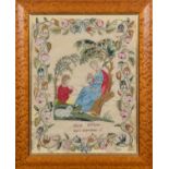 Needlework Picture of a Mother and Child, 1812