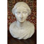 Mid-19th century carved marble bust