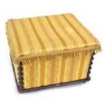 Victorian box stool covered in gold fabric