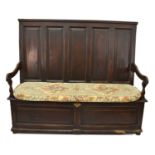 George III oak box settle