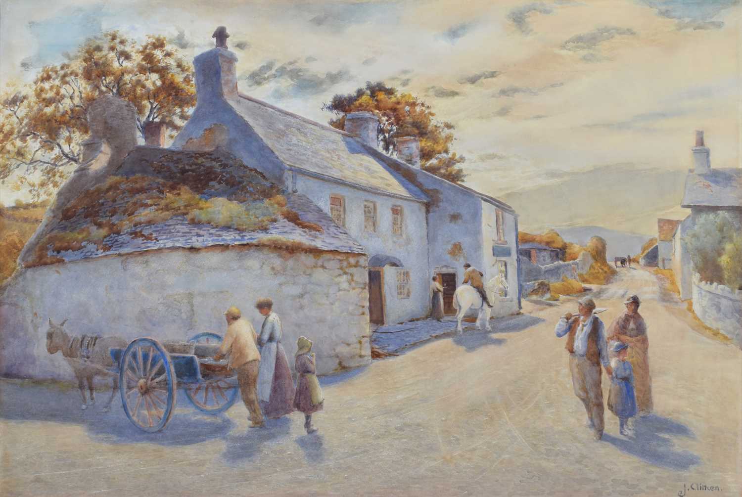 James Aitken (British fl. 1880-1935) "The Old Swan Inn at Mochdre on the Conway Road, North Wales"