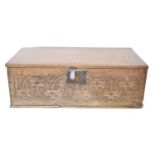 17th-century oak bible box,