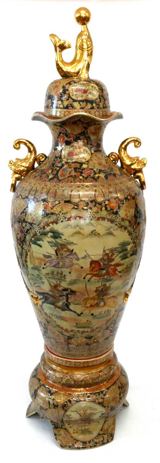 Massive reproduction vase and cover