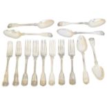 A selection of George III and IV flatware,