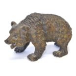 Cold painted bronze brown bear
