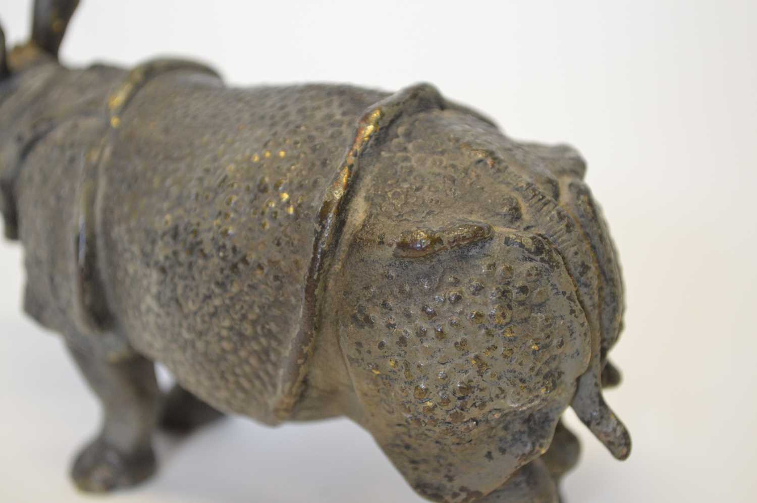 Cold painted bronze Rhinoceros - Image 5 of 6