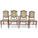 Four Edwardian mahogany framed chairs