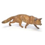 Cold painted bronze fox