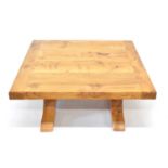 Hardwood coffee table with inlaid butterfly motif
