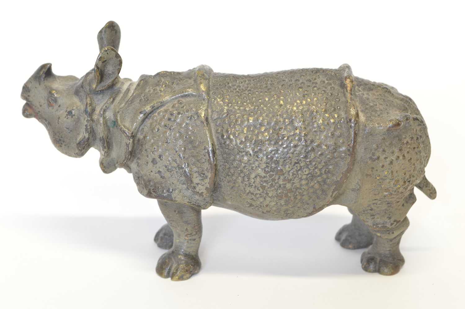 Cold painted bronze Rhinoceros - Image 2 of 6