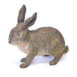 Large Austrian cold painted bronze model of a rabbit attributed to Franz Bergman