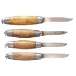 Four Swedish Barrel Knives